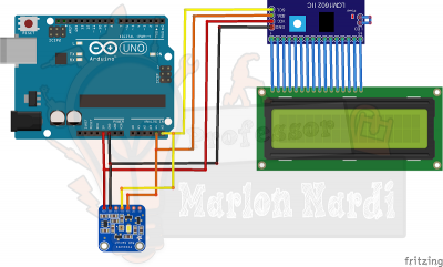 Arduino, TCS34725 and LCD1602 display module wiring