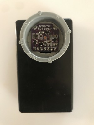TCS34725 Breakout Board, LED Removed, mounted in 3/4&quot; PVC conduit Adapter (Slip x MPT).